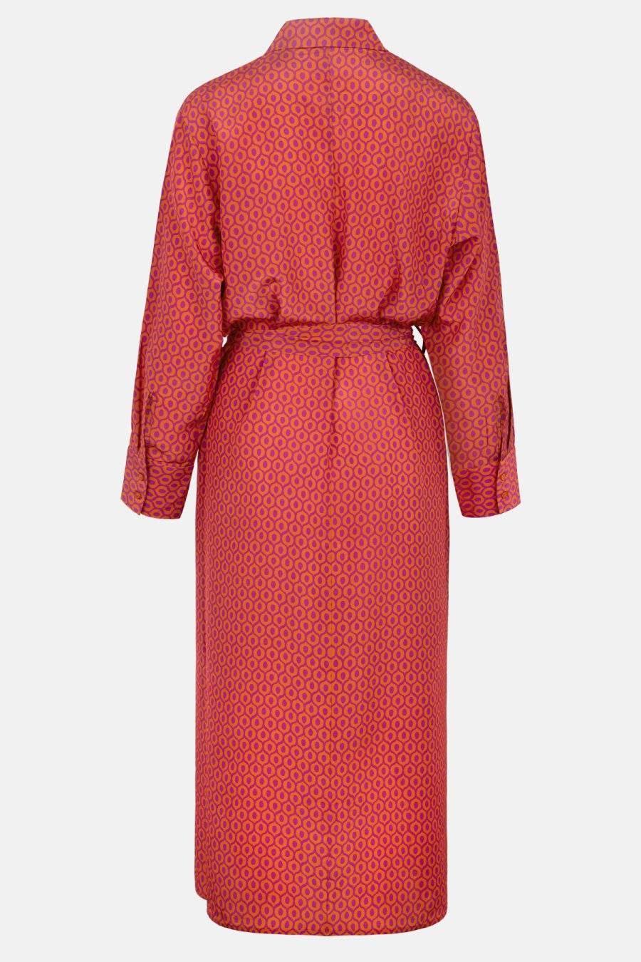 Lu Li Lina Lina Langes Seidenkleid mit Gürtel Kostenloser Versand
