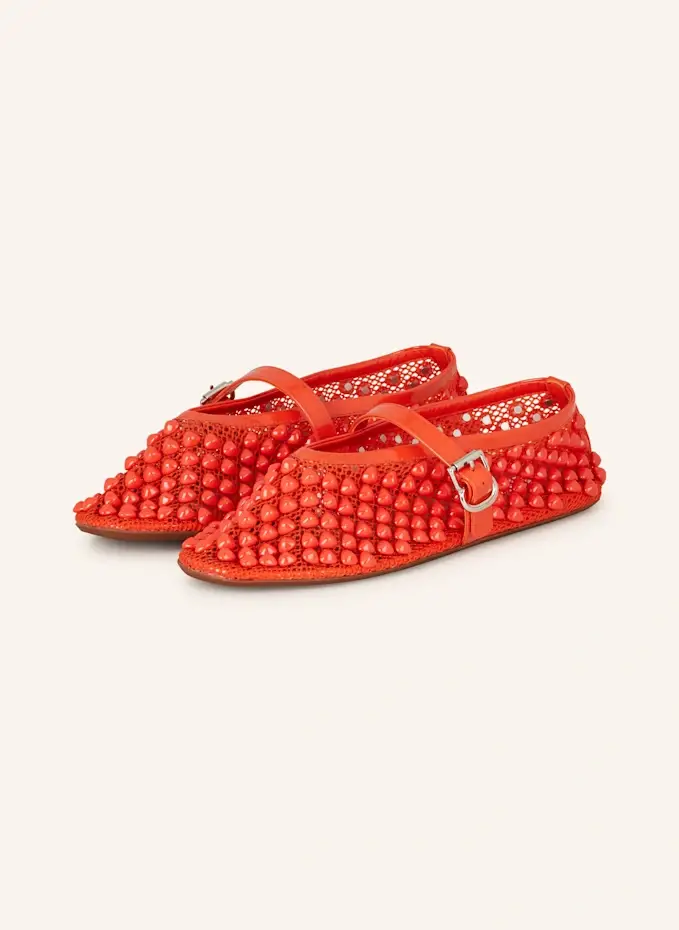 ALAÏA Mary-Jane-Ballerinas mit Schmucksteinen Sonderangebote