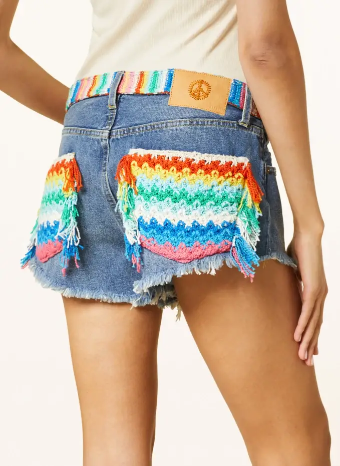 ALANUi Jeansshorts OVER THE RAINBOW mit Fransen Outlet