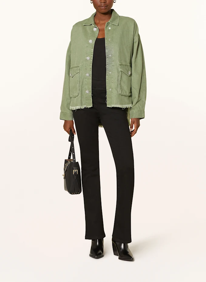 ALLSAINTS Jeansjacke HETTIE mit Schmucksteinen Begrenztes Angebot