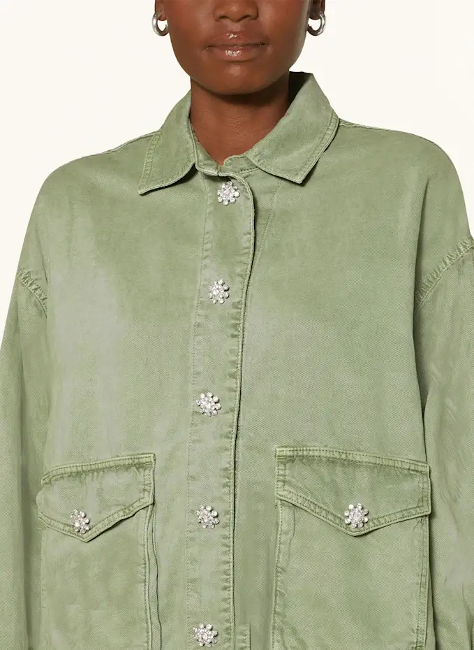 ALLSAINTS Jeansjacke HETTIE mit Schmucksteinen Begrenztes Angebot