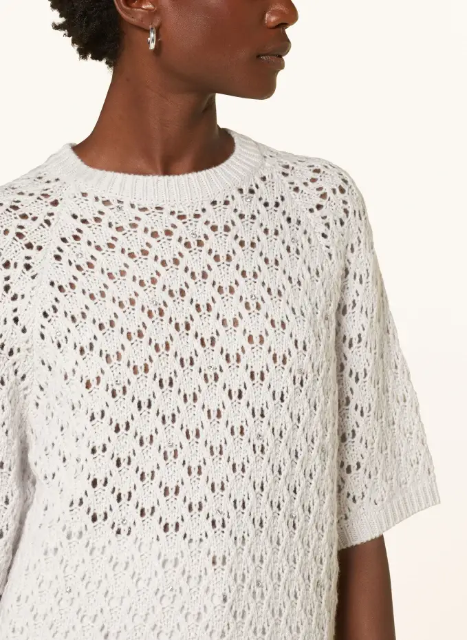 ALLUDE Strick-Shirt mit Cashmere und Schmucksteinen Sonderangebote