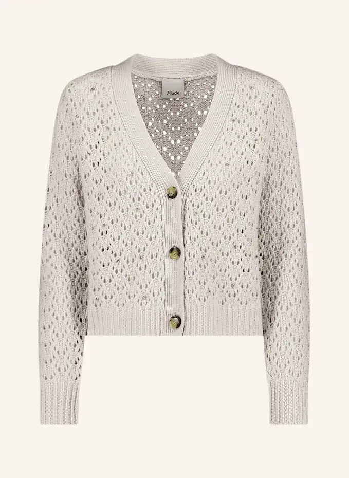 ALLUDE Strickjacke mit Cashmere und Schmucksteinen Super Sparpreis