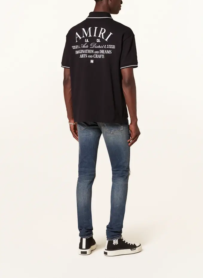 AMIRI Piqué-Poloshirt Super Rabatt