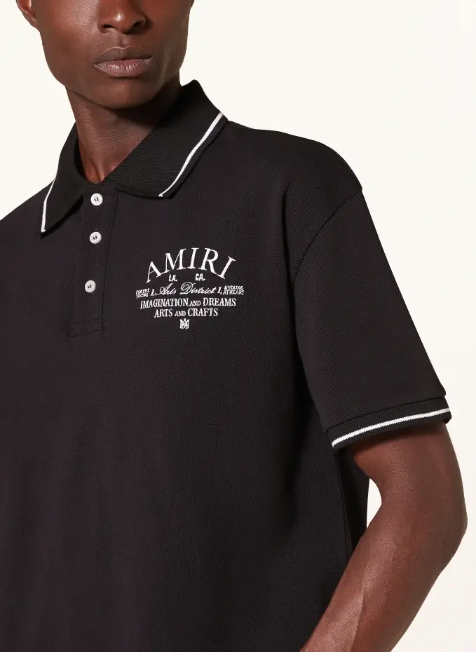 AMIRI Piqué-Poloshirt Super Rabatt