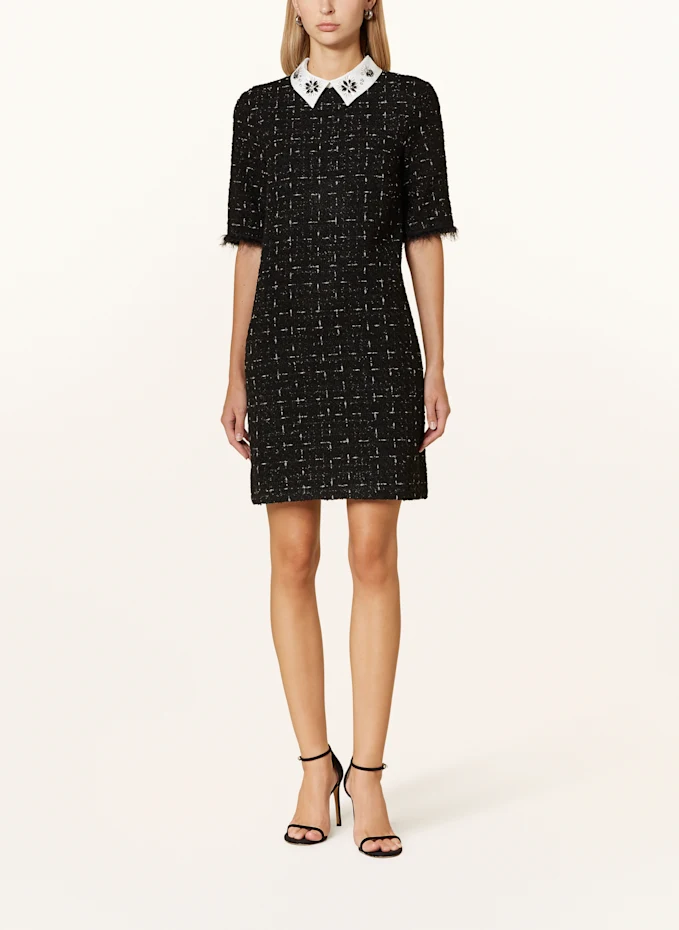 Ana Alcazar Tweed-Kleid mit Glitzergarn und Schmucksteinen Kostenloser Versand international